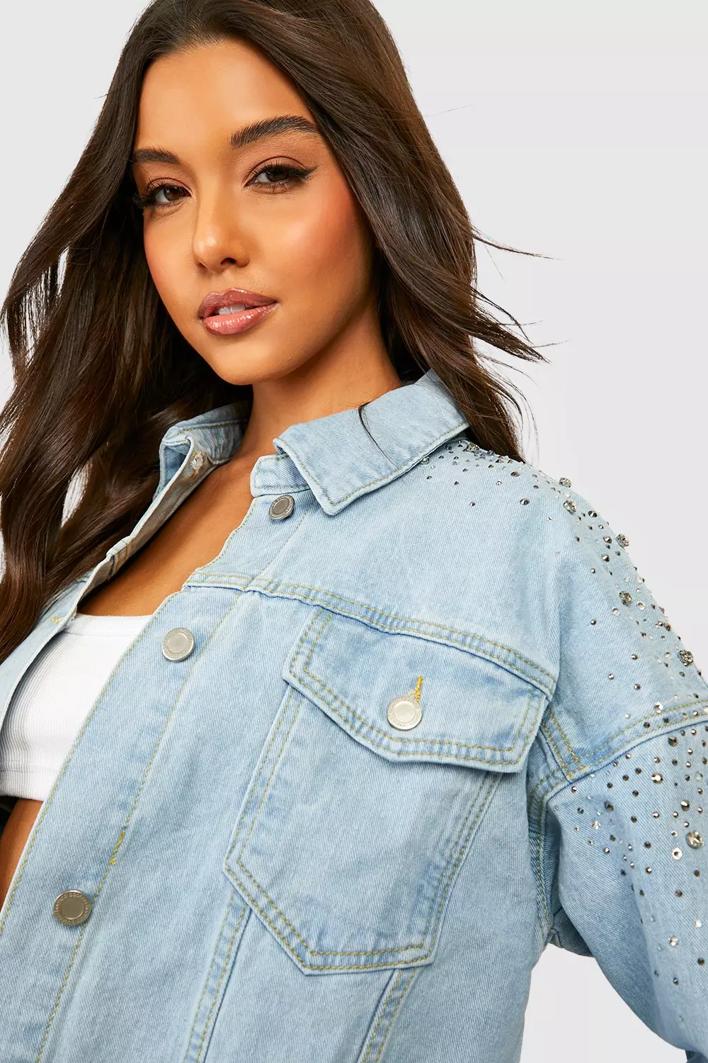 Diamante sales denim jacket